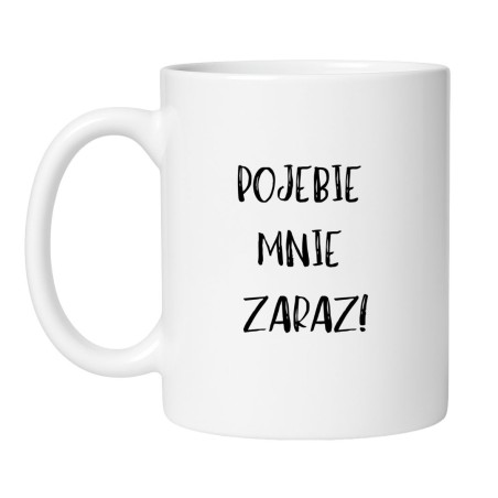 Śmieszny kubek biały 330 ml z chamskim napisem – humorystyczny gadżet biurowy