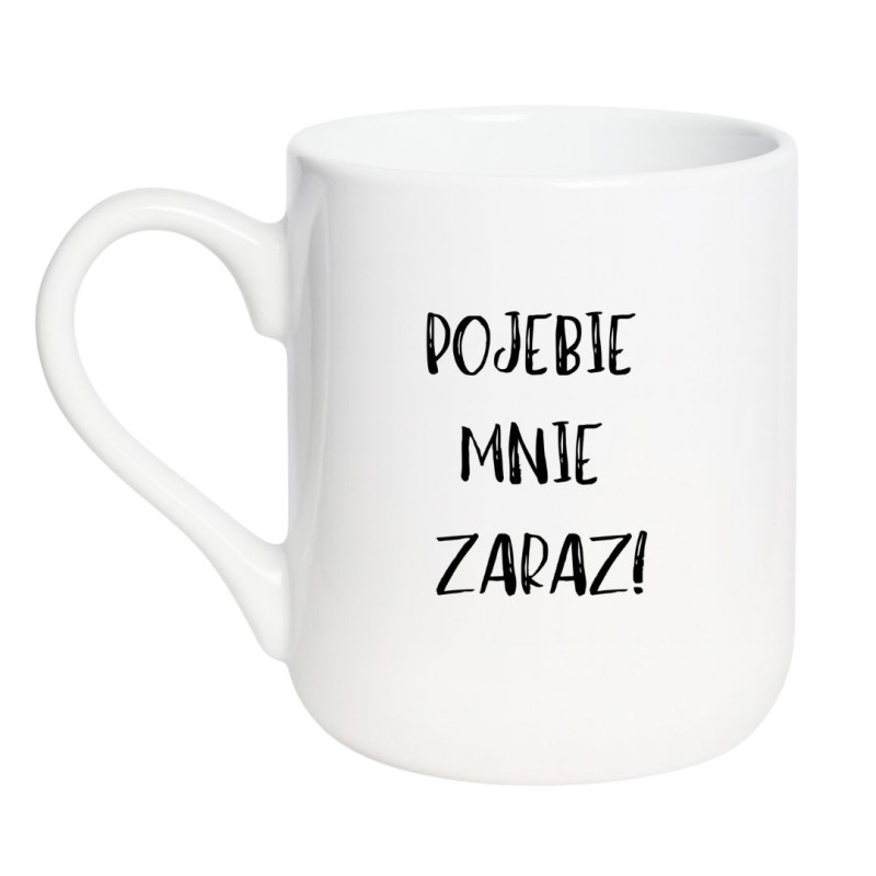 Kubek elegancki biały 330 ml z wulgarnym nadrukiem – doskonały kubek bez cenzury