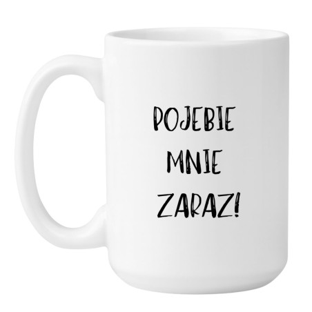 Kubek duży biały 450 ml z chamskim napisem – śmieszny kubek do pracy i domu