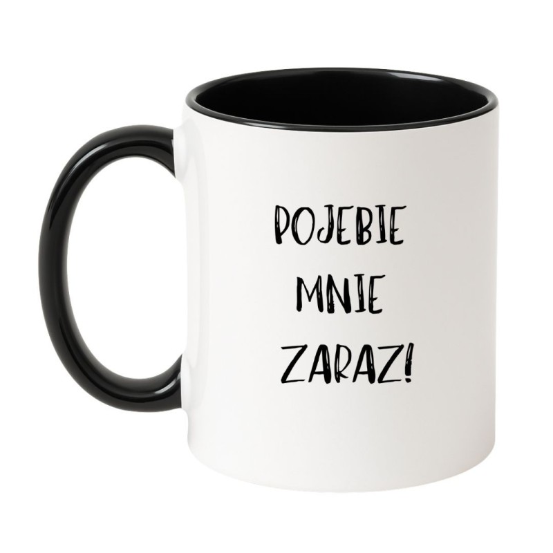 Kubek biało-czarny 330 ml z nadrukiem bez cenzury – oryginalny prezent dla dorosłych
