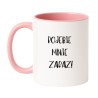 Kubek biało-różowy 330 ml z chamskim napisem – śmieszny kubek dla koleżanki