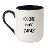 Kubek elegancki biało-czarny 330 ml z chamskim nadrukiem – kubek dla ludzi z dystansem