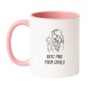 Kubek biało-różowy 330 ml z zabawnym nadrukiem – śmieszny kubek dla niej