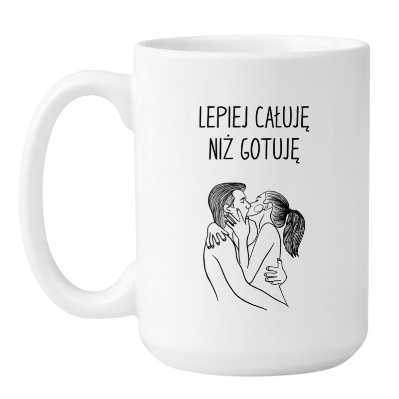 Kubek duży biały 450 ml z nadrukiem bez cenzury – zabawny kubek dla pary