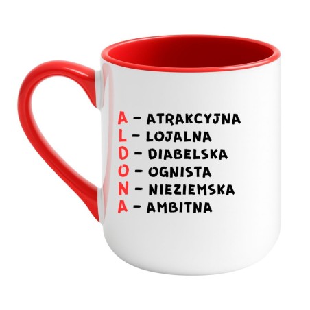 personalizowany kubek aldona dla kobiety, która lubi wyjątkowe i zabawne dodatki