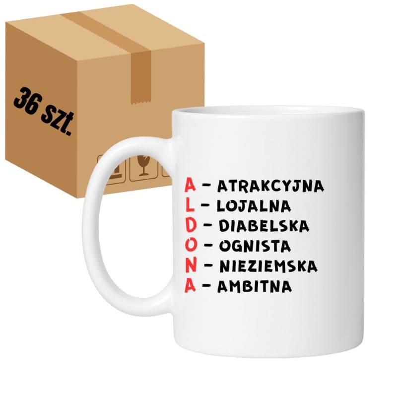 Śmieszny kubek z imieniem Aldona – personalizowany prezent