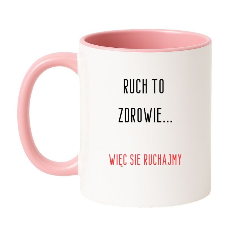 Kubek biało-różowy 330 ml ze śmiesznym chamskim napisem – odważny kubek do pracy lub domu
