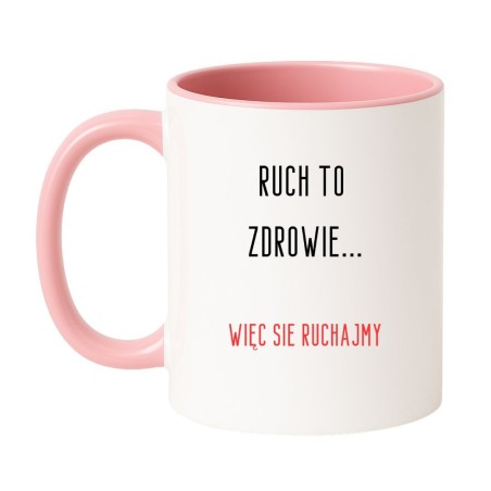 Kubek biało-różowy 330 ml ze śmiesznym chamskim napisem – odważny kubek do pracy lub domu