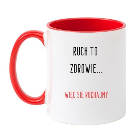 Kubek biało-czerwony 330 ml z nadrukiem bez cenzury – śmieszny gadżet dla dorosłych kawoszy