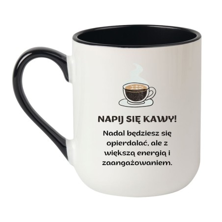 Kubek elegancki biało-czarny 330 ml ze śmiesznym motywem – chamski kubek bez cenzury do biura