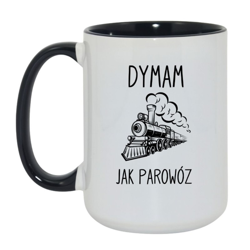 Kubek duży biało-czarny 450 ml z chamskim nadrukiem – śmieszny kubek do biura, sprawdź bestseller