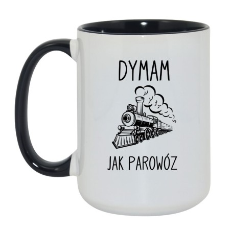 Kubek duży biało-czarny 450 ml z chamskim nadrukiem – śmieszny kubek do biura, sprawdź bestseller