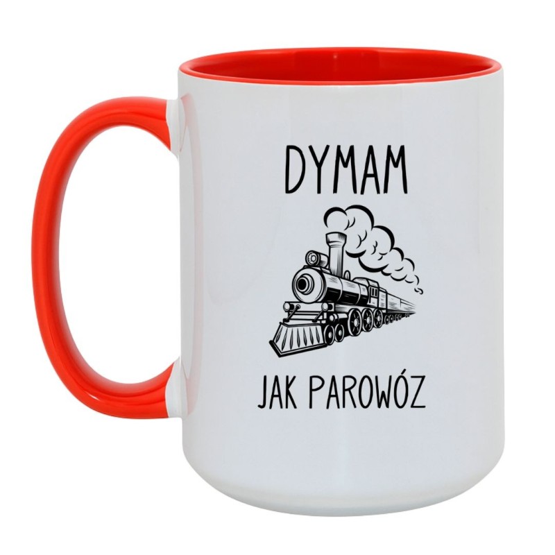 Kubek duży biało-czerwony 450 ml z wulgarnym nadrukiem – śmieszny prezent dla dorosłych