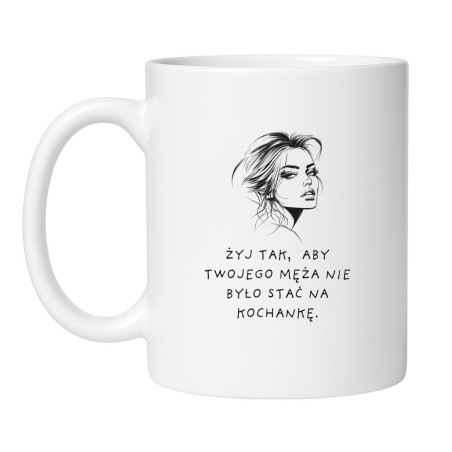 Śmieszny kubek biały 330 ml z grafiką bez cenzury – zabawny gadżet dla biura i domu.