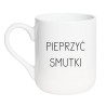 Kubek elegancki biały 330 ml z chamskim nadrukiem – odważny gadżet dla fanów humoru.