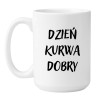Kubek duży biały 450 ml z napisem bez cenzury – must-have dla fanów mocnej kawy.