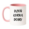 Kubek biało-różowy 330 ml z wulgarnym napisem – humorystyczny prezent dla przyjaciółki.