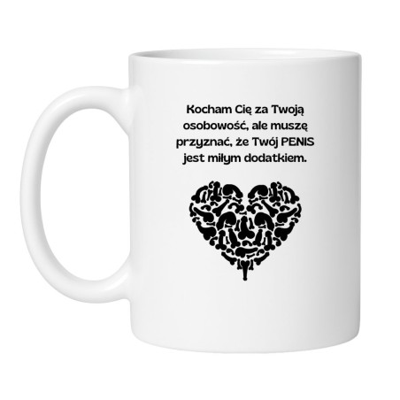 Śmieszny kubek biały 330 ml z wulgarnym napisem – humorystyczny gadżet bez cenzury.