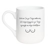 Kubek elegancki biały 330 ml z wulgarnym nadrukiem – chamski kubek dla dorosłych.
