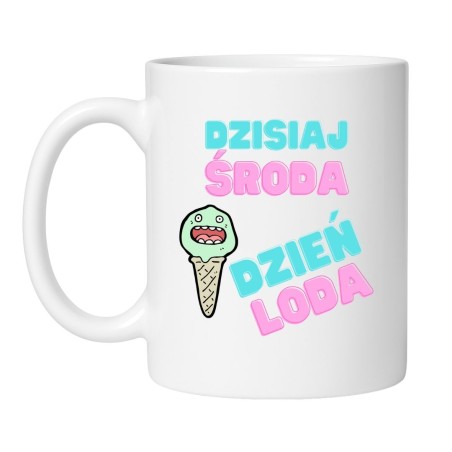 Śmieszny kubek biały 330 ml z kolorowym obrazkiem – doskonały gadżet dla kawoszy