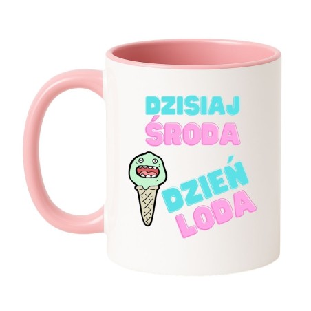 Kubek biało-różowy 330 ml z zabawnym nadrukiem – śmieszny gadżet do biura