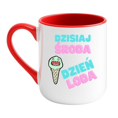 Kubek elegancki biało-czerwony 330 ml z humorystycznym napisem – śmieszny prezent