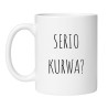 Śmieszny kubek biały 330 ml z chamskim napisem – humorystyczny gadżet do pracy