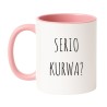 Kubek biało-różowy 330 ml z napisem bez cenzury – zabawny kubek dla kobiet z dystansem