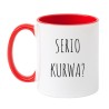 Kubek biało-czerwony 330 ml z wulgarnym motywem – humorystyczny prezent bez cenzury