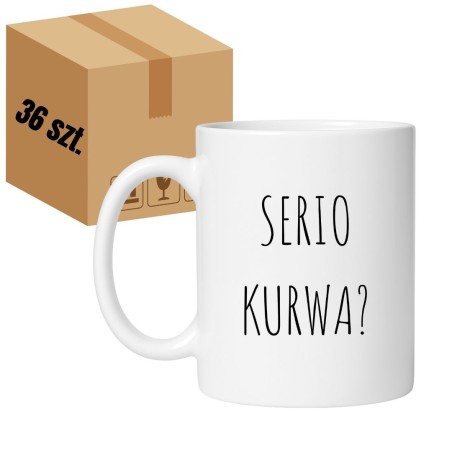 Kubek biały 330 ml z nadrukiem bez cenzury – zestaw 36 sztuk HURT, bestseller sklepowy