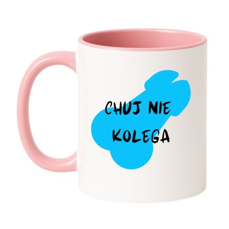 Kubek biało-różowy 330 ml z chamskim obrazkiem – zabawny kubek dla kobiet z dystansem