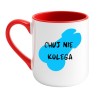 Kubek elegancki biało-czerwony 330 ml z chamską grafiką – doskonały do kawy