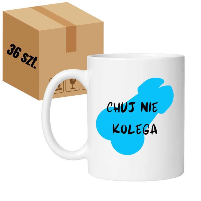 Kubek biały 330 ml z nadrukiem bez cenzury – zestaw 36 sztuk HURT, bestseller dla sklepów