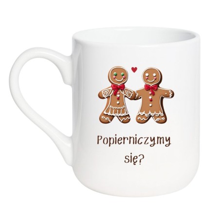 Kubek elegancki biały 330 ml z humorystycznym wzorem świątecznym – must-have dla kawoszy