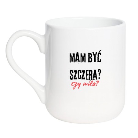 Kubek elegancki biały 330 ml z ironicznym napisem – must-have dla fanek kawy
