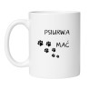 Śmieszny kubek biały 330 ml z wulgarnym motywem psim – kubek bez cenzury dla dorosłych
