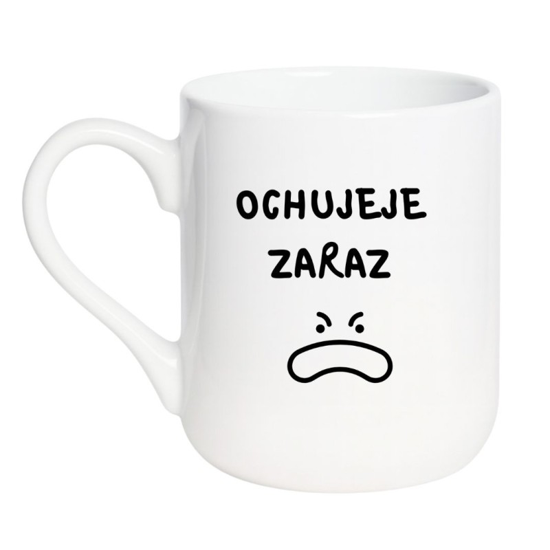 Kubek elegancki biały 330 ml z nadrukiem bez cenzury – must-have dla fanów kawy