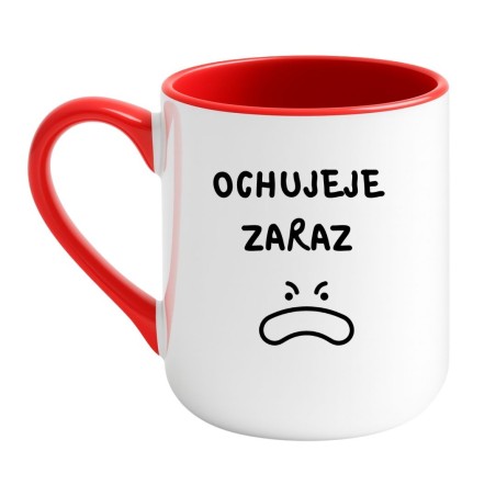 Kubek elegancki biało-czerwony 330 ml z nadrukiem bez cenzury – sprawdź bestseller