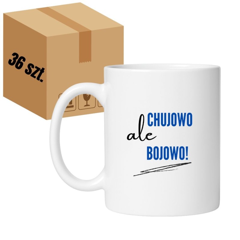 Kubek biały 330 ml z nadrukiem bez cenzury – zestaw 36 sztuk HURT, bestseller sklepowy