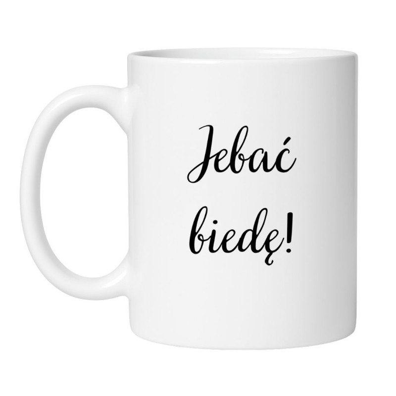 Śmieszny kubek biały 330 ml z wulgarnym napisem – doskonały do biura