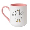 elegancki biało różowy kubek z napisem duck you i grafiką kaczki