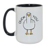 Duży kubek 450 ml biało czarny z napisem DUCK YOU i grafiką kaczki