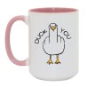 Duży kubek 450 ml biało różowy z napisem DUCK YOU i grafiką kaczki