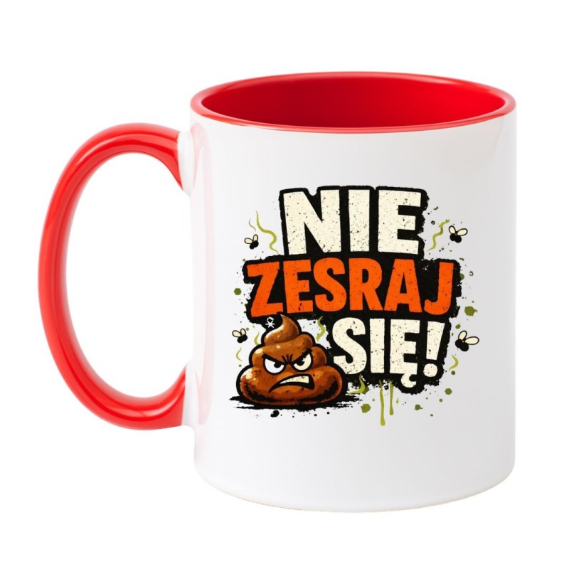 KUBEK „NIE ZESRAJ SIĘ!” ELEGANCKI BIAŁO-RÓŻOWY