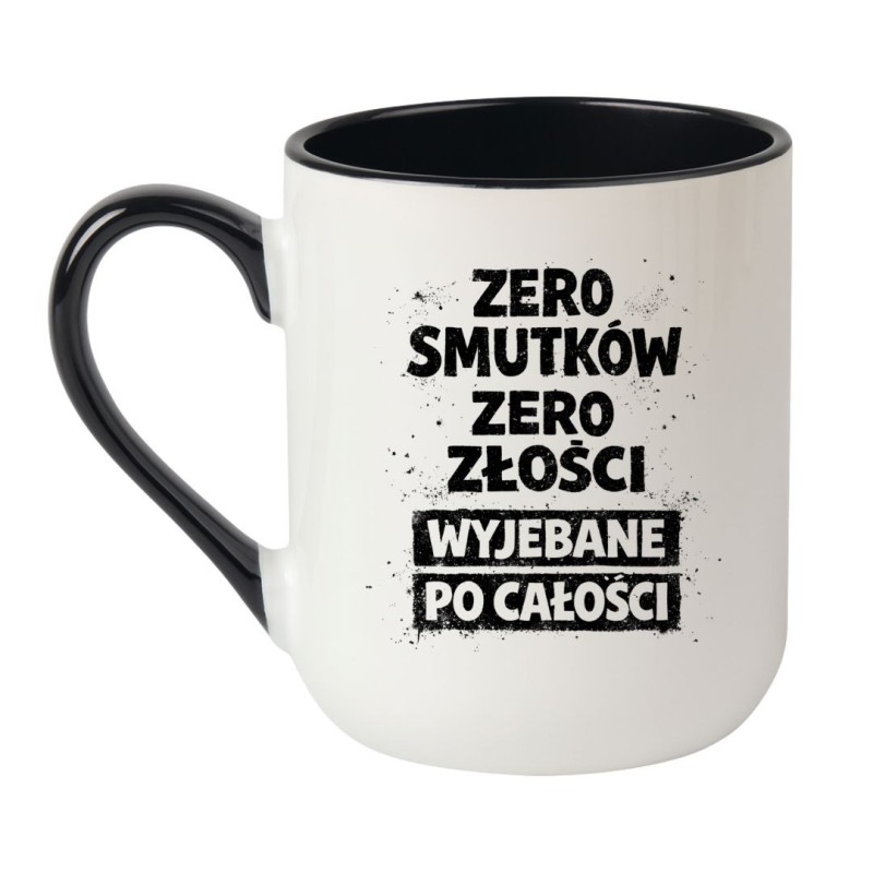 kubek ceramiczny z typograficznym nadrukiem