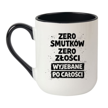 kubek ceramiczny z typograficznym nadrukiem