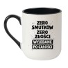 kubek ceramiczny z typograficznym nadrukiem