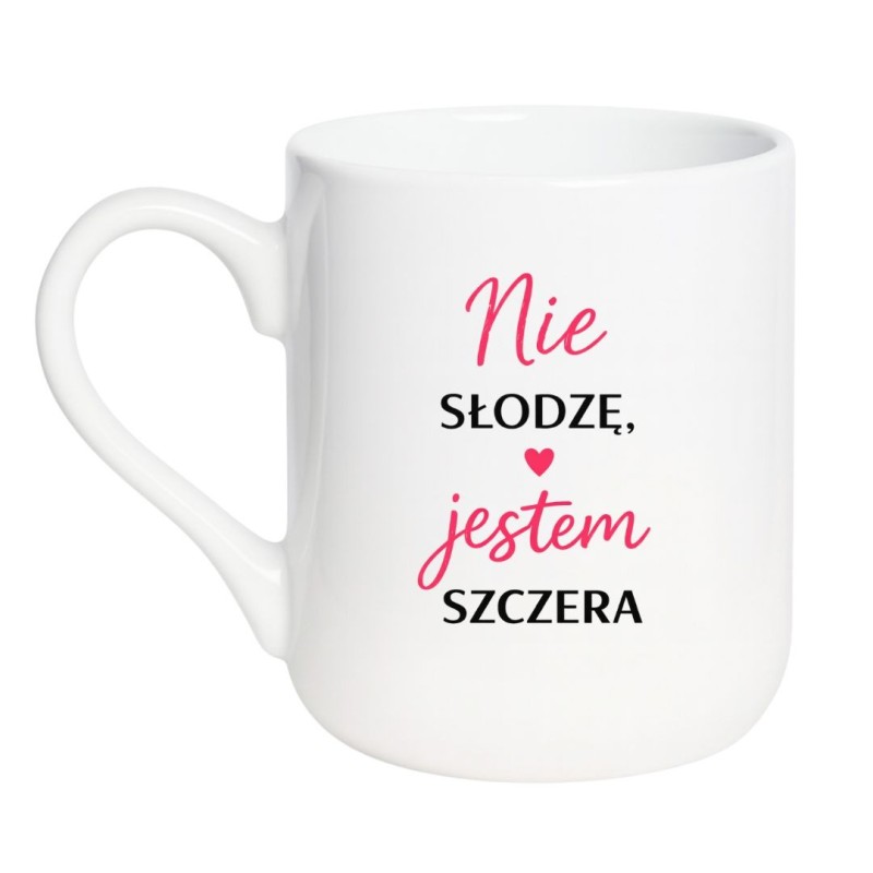 kubek biały szczerość humor
