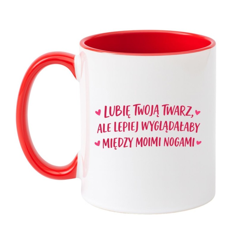 kubek ceramiczny różowy napis