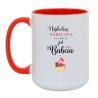 Biało-Czerwony Kubek 450 ml z Napisem Najsłodszą Babeczką na Świecie Jest Moja Babcia